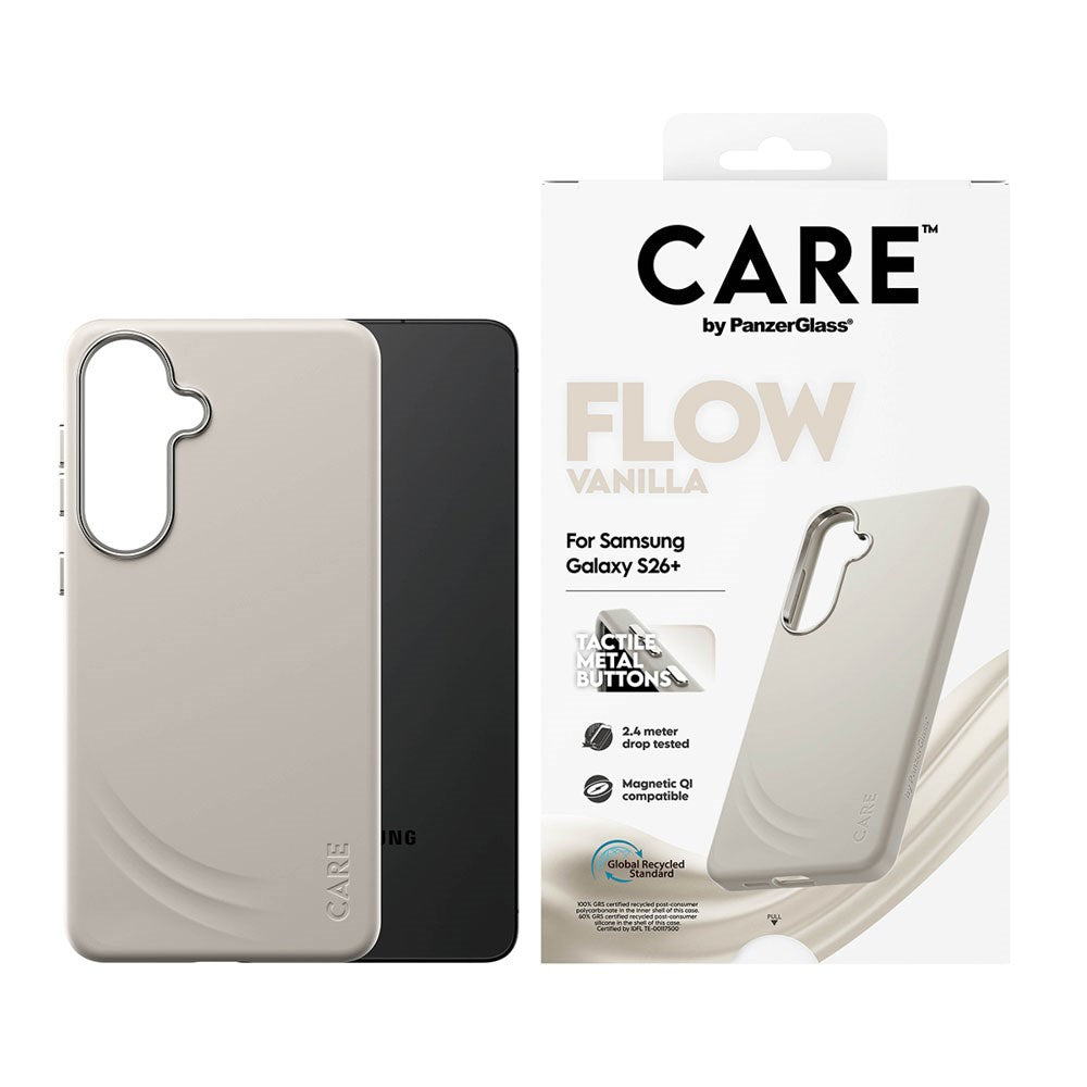 Samsung Galaxy S26+ (Plus) CARE by PanzerGlass Feature Flow Mobil Cover - Qi Kompatibel - Vanilla