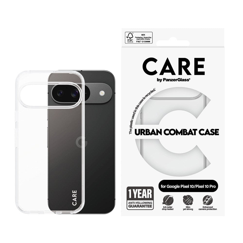 Google Pixel 10 / 10 Pro CARE by PanzerGlass FLAGSHIP Urban Combat Case - Transparent