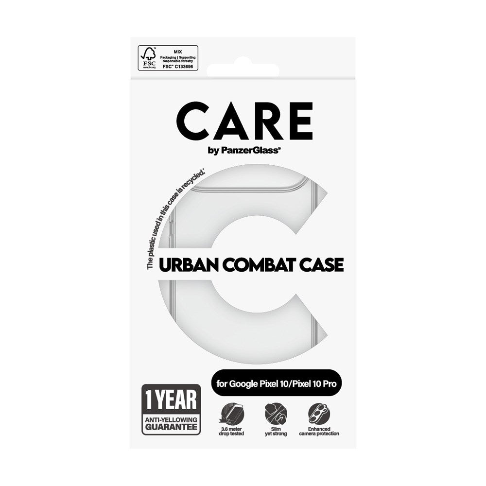 Google Pixel 10 / 10 Pro CARE by PanzerGlass FLAGSHIP Urban Combat Case - Transparent