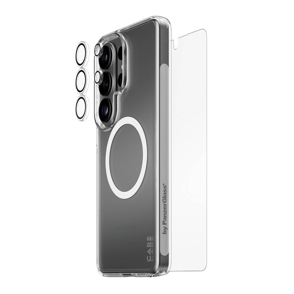 Samsung Galaxy S26 Ultra Urban Combat 3-in-1 Bundle inkl. Cover / Skærmbeskyttelse / Kamerabeskyttelse - Qi Kompatibel - Gennemsigtig