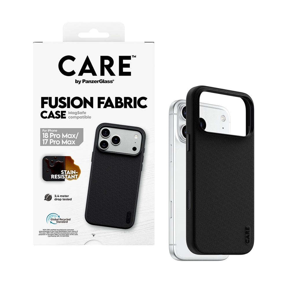 iPhone 18 Pro Max / 17 Pro Max CARE by PanzerGlass Fusion Fabric Case - MagSafe Kompatibel - Sort