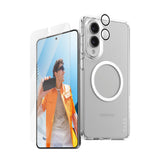 Samsung Galaxy S25 Edge - CARE by PanzerGlass 3-i-1 FLAGSHIP Bundle - Cover / Skærmbeskyttelse (UWF) / Kamerabeskyttelse - Gennemsigtig / Hvid