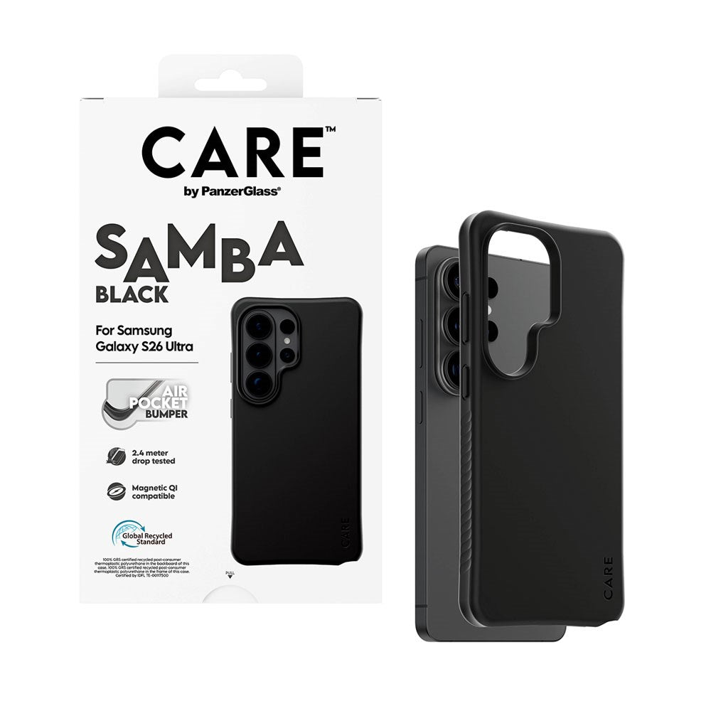 Samsung Galaxy S26 Ultra CARE by PanzerGlass Fashionable Samba Mobil Cover - Qi Kompatibel - Sort
