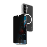 Samsung Galaxy S26 Urban Combat 3-in-1 Privacy Bundle inkl. Cover / Skærmbeskyttelse m. Privacy / Kamerabeskyttelse - Qi Kompatibel - Gennemsigtig