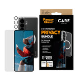Samsung Galaxy S26 Urban Combat 3-in-1 Privacy Bundle inkl. Cover / Skærmbeskyttelse m. Privacy / Kamerabeskyttelse - Qi Kompatibel - Gennemsigtig
