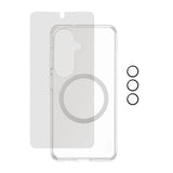 Samsung Galaxy S26 Urban Combat 3-in-1 Privacy Bundle inkl. Cover / Skærmbeskyttelse m. Privacy / Kamerabeskyttelse - Qi Kompatibel - Gennemsigtig
