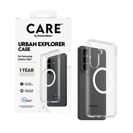 Samsung Galaxy S26+ (Plus) CARE by PanzerGlass Urban Explorer Cover - Qi Kompatibel - Gennemsigtig / Hvid