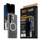 Samsung Galaxy S26 Ultra Urban Combat 3-in-1 Privacy Bundle inkl. Cover / Skærmbeskyttelse m. Privacy / Kamerabeskyttelse - Qi Kompatibel - Gennemsigtig