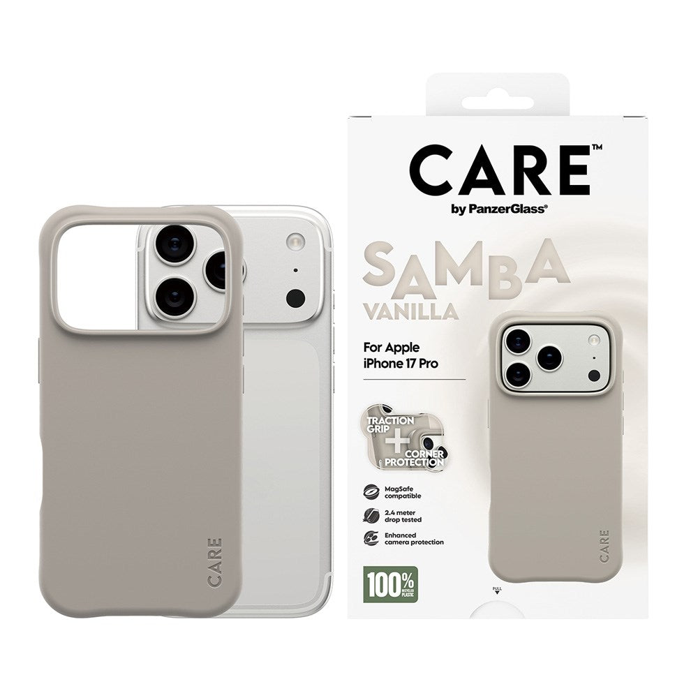 iPhone 17 Pro CARE by PanzerGlass Fashionable Samba Mobil Cover - MagSafe Kompatibel - Vanilla