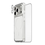 iPhone 18 Pro CARE By PanzerGlass 3-i-1 FLAGSHIP Bundle - Skærmbeskyttelse (UWF) / Bagsidecover / Kamerabeskyttelse - Gennemsigtig