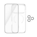 iPhone 18 Pro CARE By PanzerGlass 3-i-1 FLAGSHIP Bundle - Skærmbeskyttelse (UWF) / Bagsidecover / Kamerabeskyttelse - Gennemsigtig