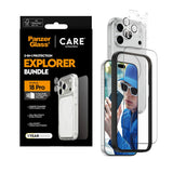 iPhone 18 Pro CARE By PanzerGlass 3-i-1 FLAGSHIP Bundle - Skærmbeskyttelse (UWF) / Bagsidecover / Kamerabeskyttelse - Gennemsigtig