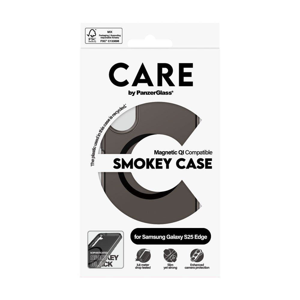 CARE by PanzerGlass Samsung Galaxy S25 Edge FLAGSHIP Urban Combat Cover - MagSafe Kompatibel - Smokey / Black