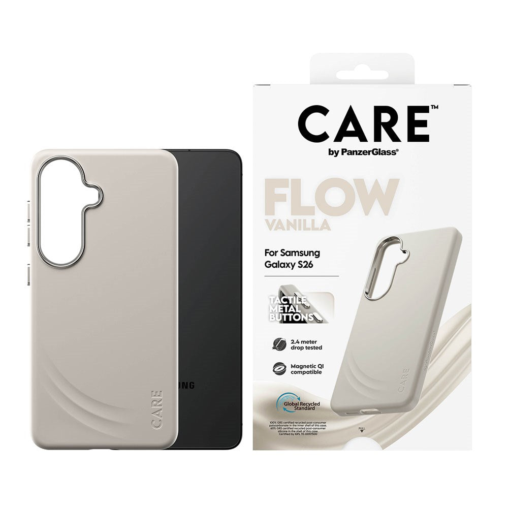 Samsung Galaxy S26 CARE by PanzerGlass Feature Flow Mobil Cover - Qi Kompatibel - Vanilla