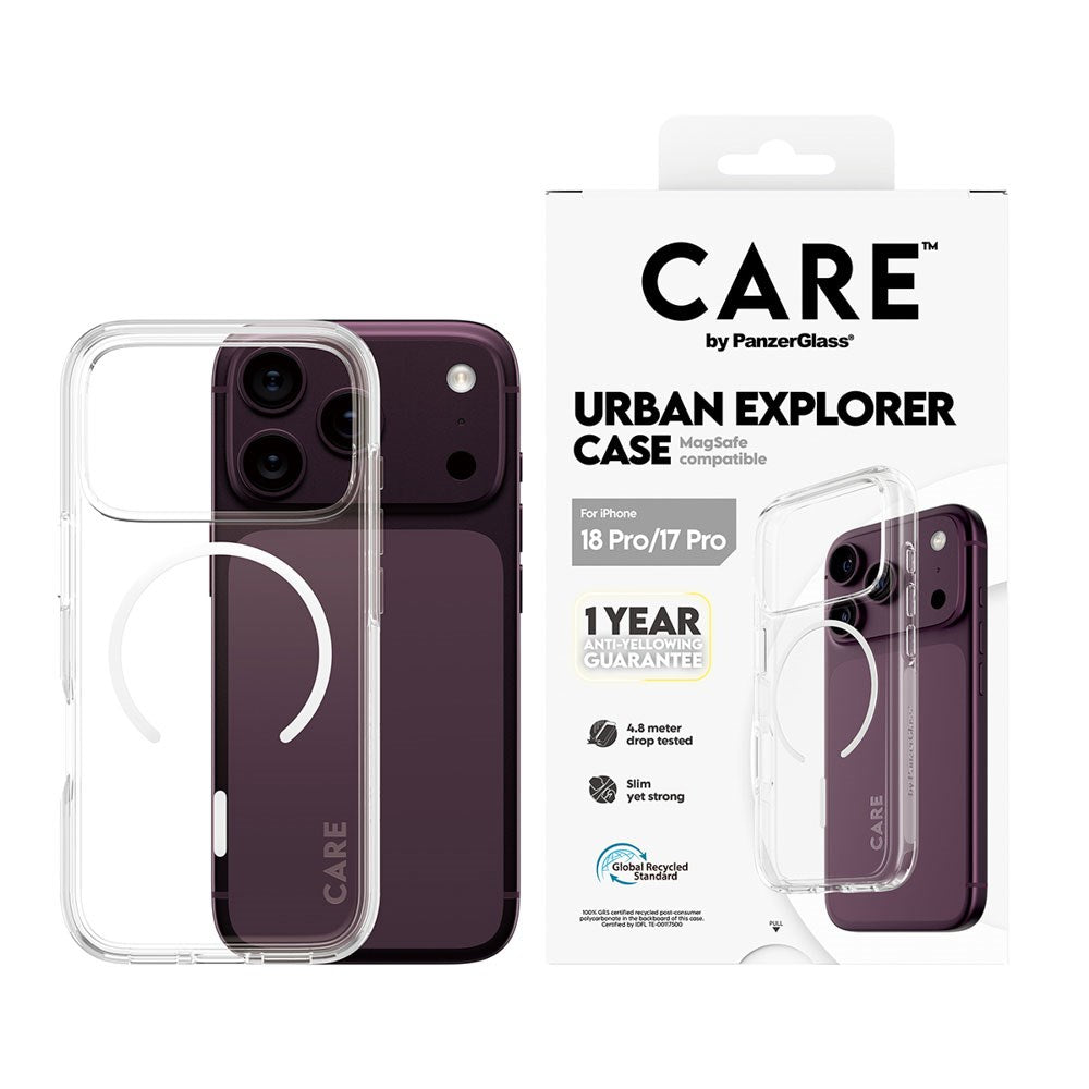 iPhone 18 Pro / 17 Pro CARE by PanzerGlass FLAGSHIP Urban Explorer Cover - MagSafe Kompatibel - Transparent / White
