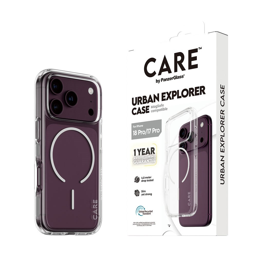 iPhone 18 Pro / 17 Pro CARE by PanzerGlass FLAGSHIP Urban Explorer Cover - MagSafe Kompatibel - Transparent / White