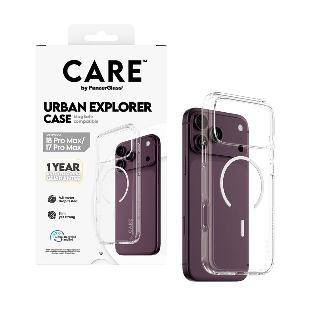 iPhone 18 Pro Max  / 17 Pro Max CARE by PanzerGlass FLAGSHIP Urban Explorer Cover - MagSafe Kompatibel - Transparent / White
