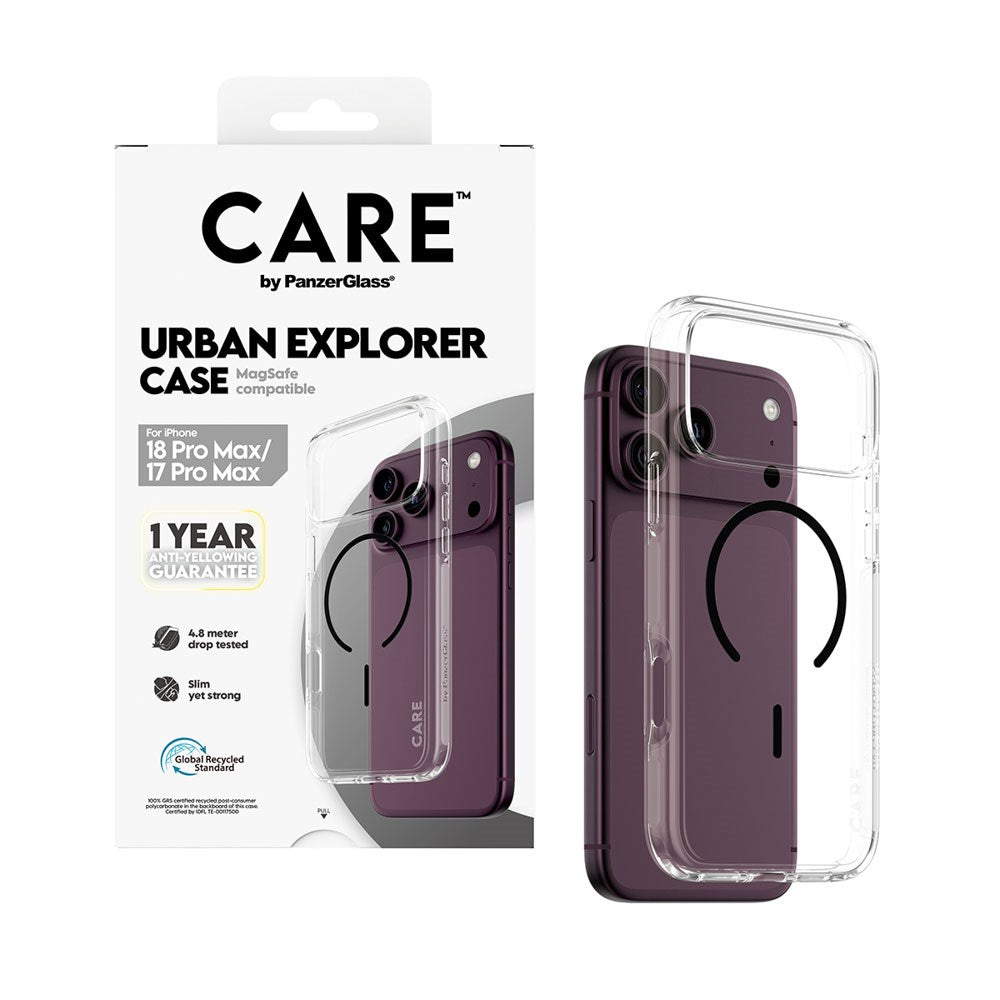 iPhone 18 Pro Max  / 17 Pro Max CARE by PanzerGlass FLAGSHIP Urban Explorer Cover - MagSafe Kompatibel - Transparent / Black