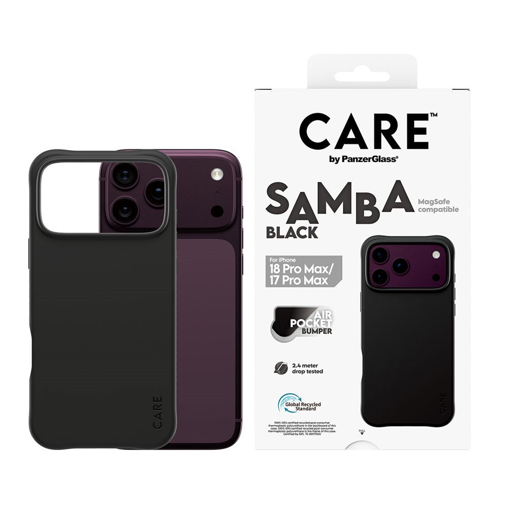 iPhone 18 Pro Max  / 17 Pro Max CARE by PanzerGlass Fashionable Samba Mobil Cover - MagSafe Kompatibel - Black