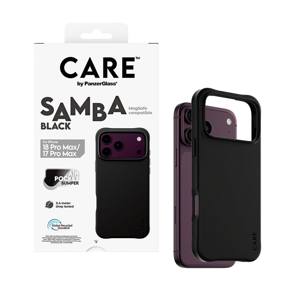 iPhone 18 Pro Max  / 17 Pro Max CARE by PanzerGlass Fashionable Samba Mobil Cover - MagSafe Kompatibel - Black