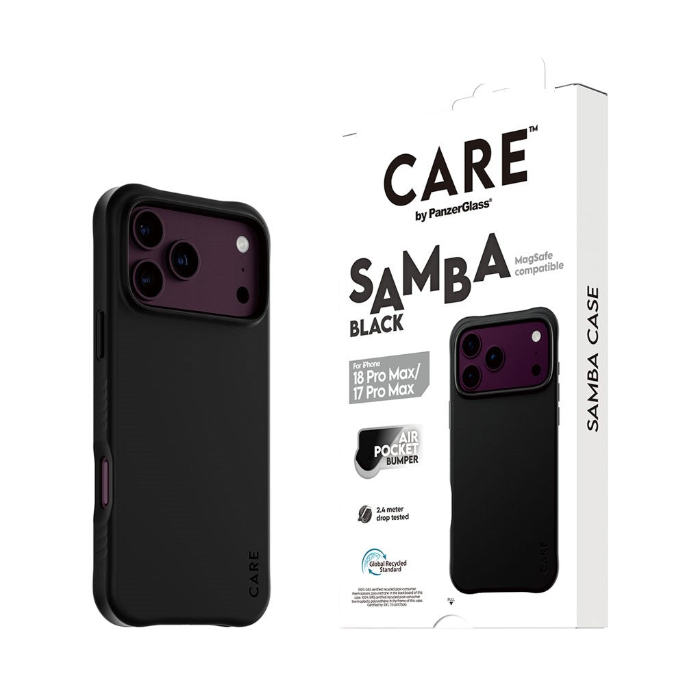 iPhone 18 Pro Max  / 17 Pro Max CARE by PanzerGlass Fashionable Samba Mobil Cover - MagSafe Kompatibel - Black