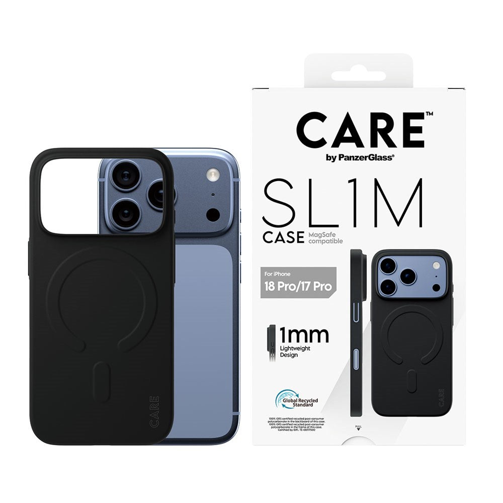 iPhone 18 Pro / 17 Pro CARE by PanzerGlass SL1M Cover - MagSafe Kompatibel - Sort