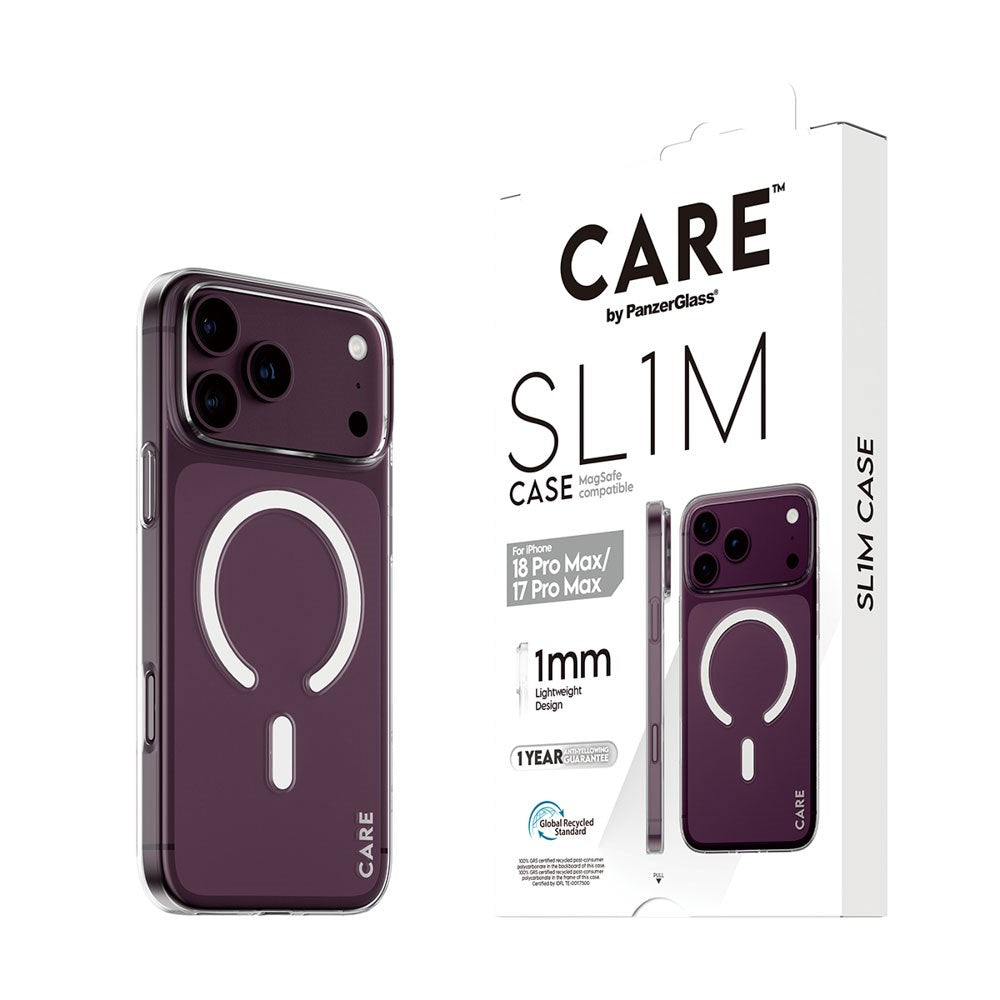 iPhone 18 Pro Max  / 17 Pro Max CARE by PanzerGlass SL1M Cover - MagSafe Kompatibel - Gennemsigtig