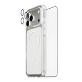 iPhone 18 Pro Max CARE By PanzerGlass 3-i-1 FLAGSHIP Bundle - Skærmbeskyttelse (UWF) / Bagsidecover / Kamerabeskyttelse - Gennemsigtig