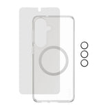 Samsung Galaxy S26+ (Plus) Urban Combat 3-in-1 Privacy Bundle inkl. Cover / Skærmbeskyttelse m. Privacy / Kamerabeskyttelse - Qi Kompatibel - Gennemsigtig