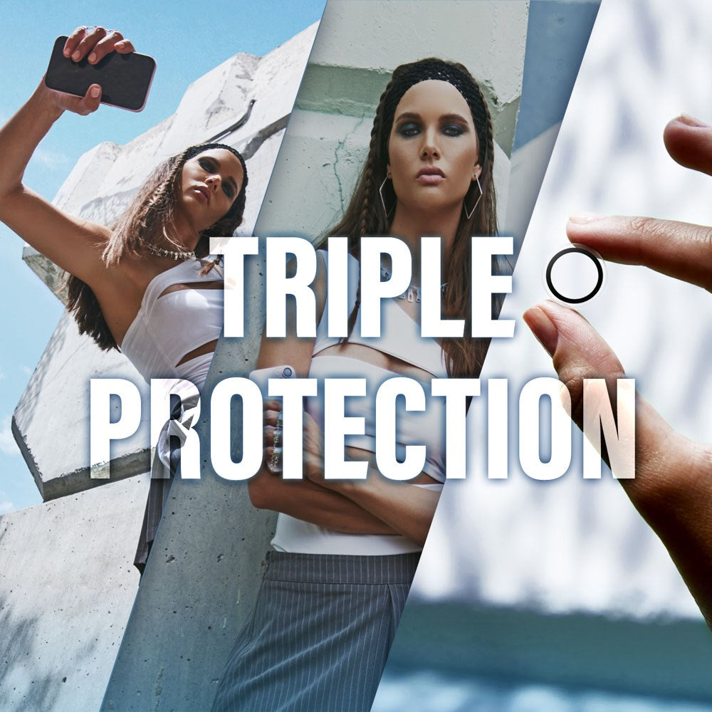 CARE By PanzerGlass iPhone 16e 3-i-1 FASHION Bundle - Skærmbeskyttelse (UWF) / Bagsidecover / Kamerabeskyttelse - Gennemsigtig / Hvid