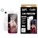 CARE By PanzerGlass iPhone 16e 3-i-1 FASHION Bundle - Skærmbeskyttelse (UWF) / Bagsidecover / Kamerabeskyttelse - Gennemsigtig / Hvid