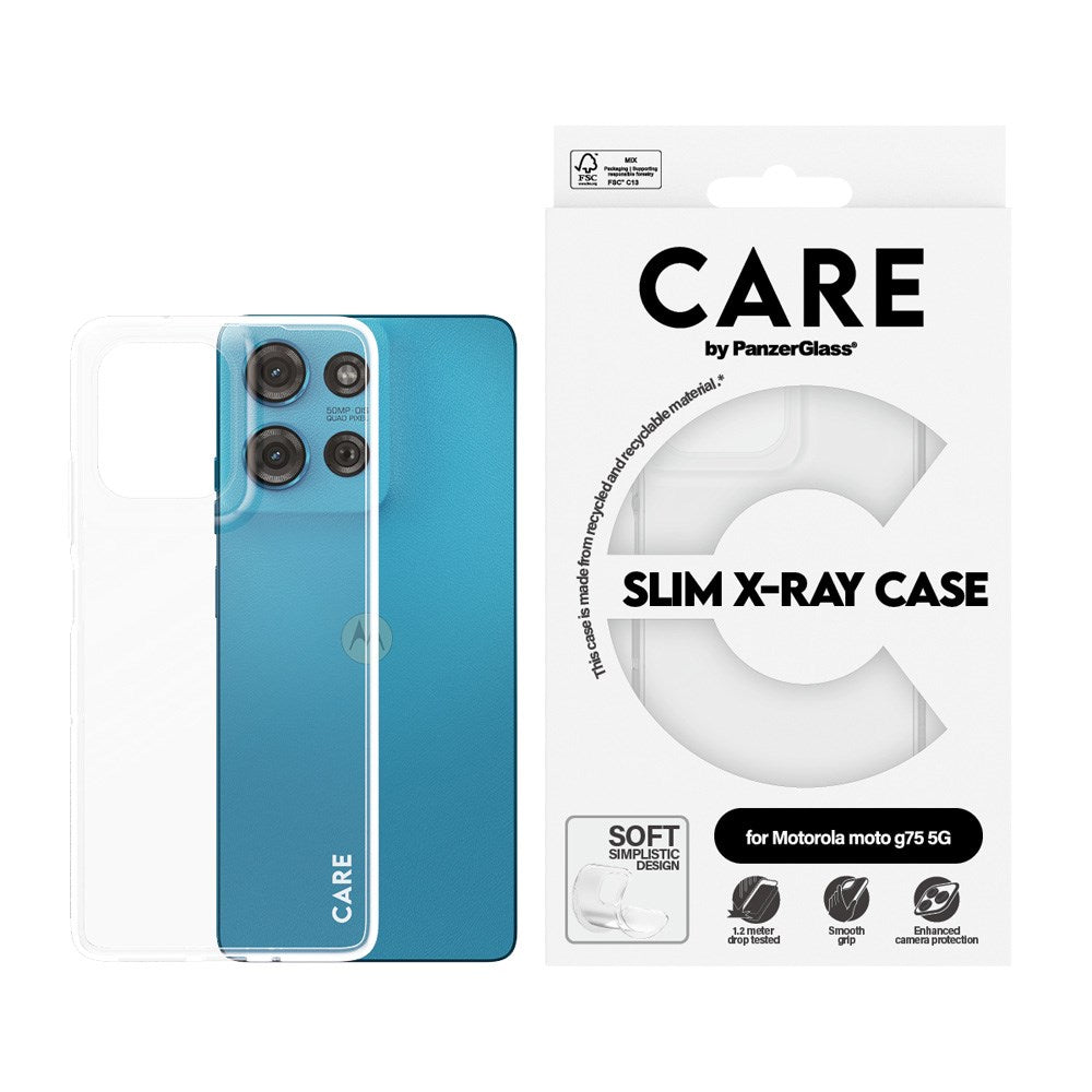 CARE by PanzerGlass Motorola Moto G75 (5G) FASHION X-Ray Soft Basic Bagside Cover - Transparent