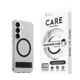 CARE by PanzerGlass Samsung Galaxy S25 Feature Kickstand Cover - Qi Kompatibel - Transparent / Black