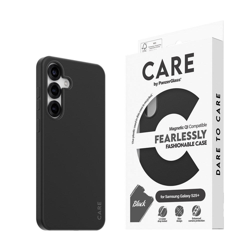 CARE by PanzerGlass Samsung Galaxy S25+ (Plus) FASHION Fearlessly Fashionable Cover - QI Kompatibel - Black
