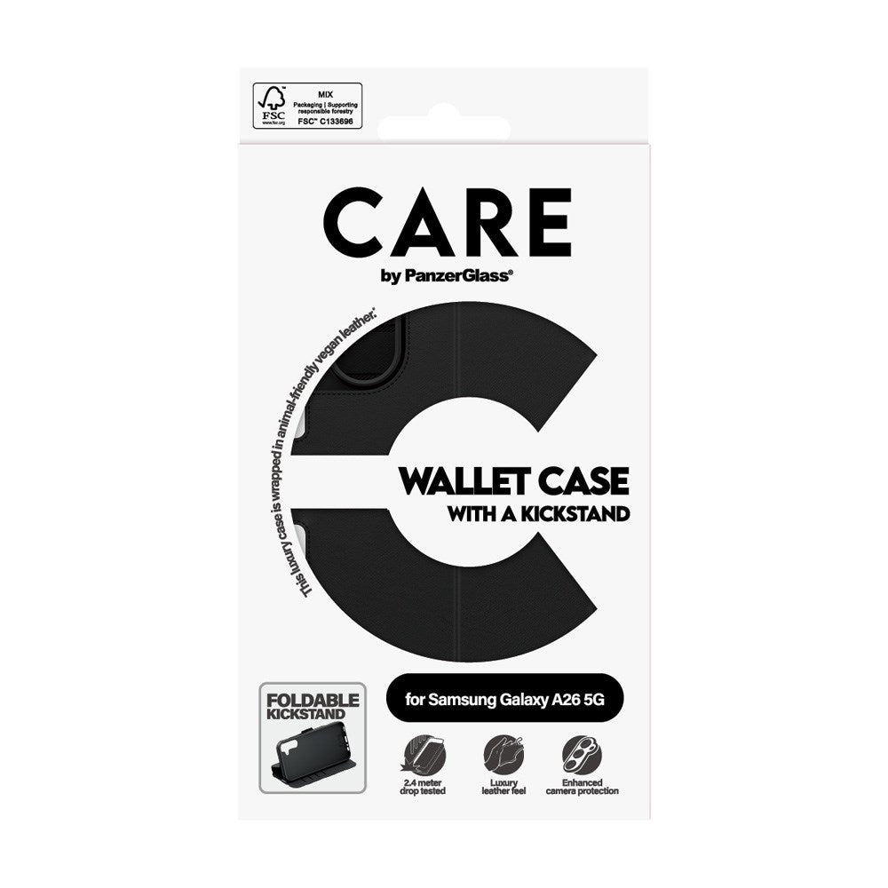 CARE by PanzerGlass Samsung Galaxy A26 (5G) Feature Wallet Case m. Kickstand - Sort
