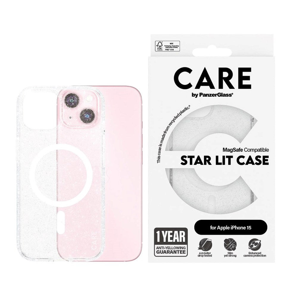 CARE by PanzerGlass iPhone 15 FLAGSHIP Urban Combat Cover - MagSafe Kompatibel - Star Lit / White