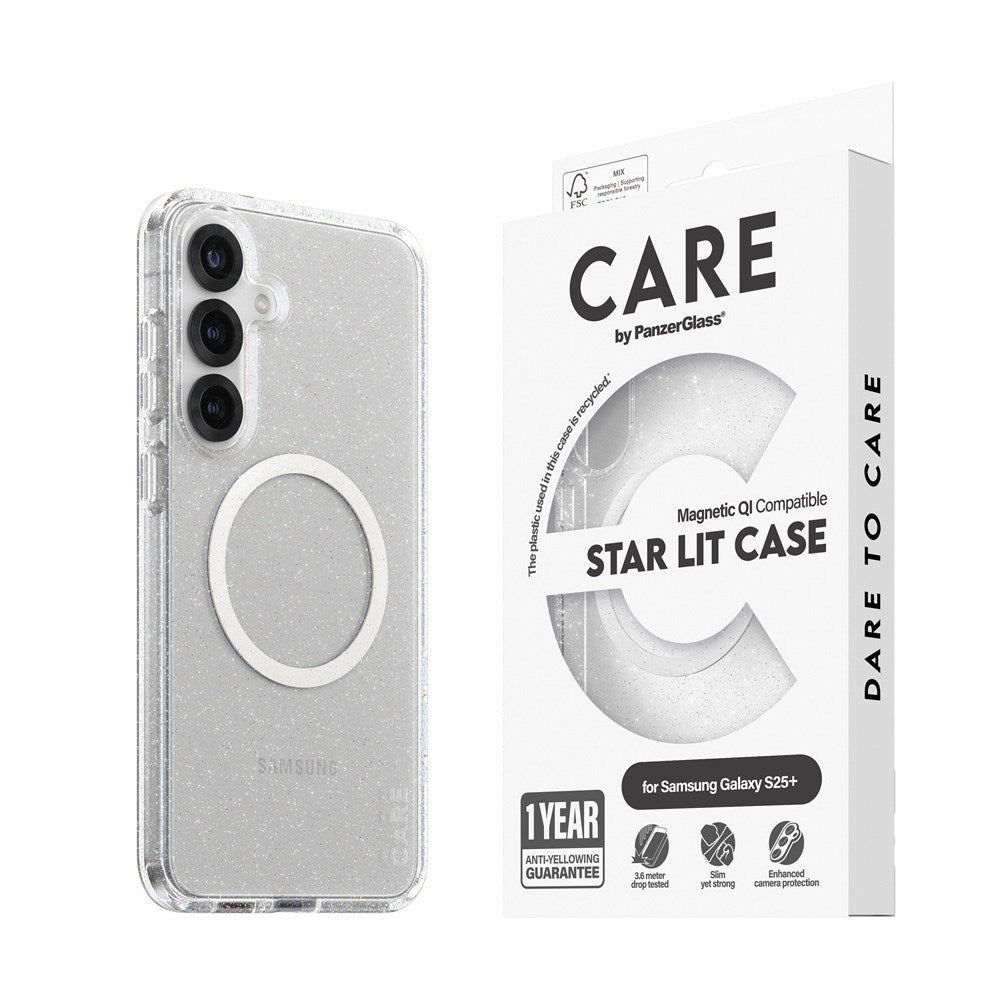 CARE by PanzerGlass Samsung Galaxy S25+ (Plus) FLAGSHIP Urban Combat Cover - Qi Kompatibel - Star Lit / Hvid
