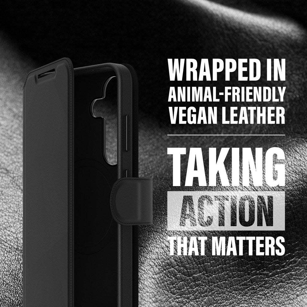 CARE by PanzerGlass Samsung Galaxy S25 Feature Tango 2-in-1 Flip Cover m. Pung - Qi Kompatibel - Sort