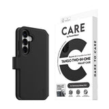 CARE by PanzerGlass Samsung Galaxy S25 Feature Tango 2-in-1 Flip Cover m. Pung - Qi Kompatibel - Sort