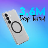 CARE by PanzerGlass Samsung Galaxy S25 FLAGSHIP Urban Combat Cover - Qi Kompatibel - Gennemsigtig / Black