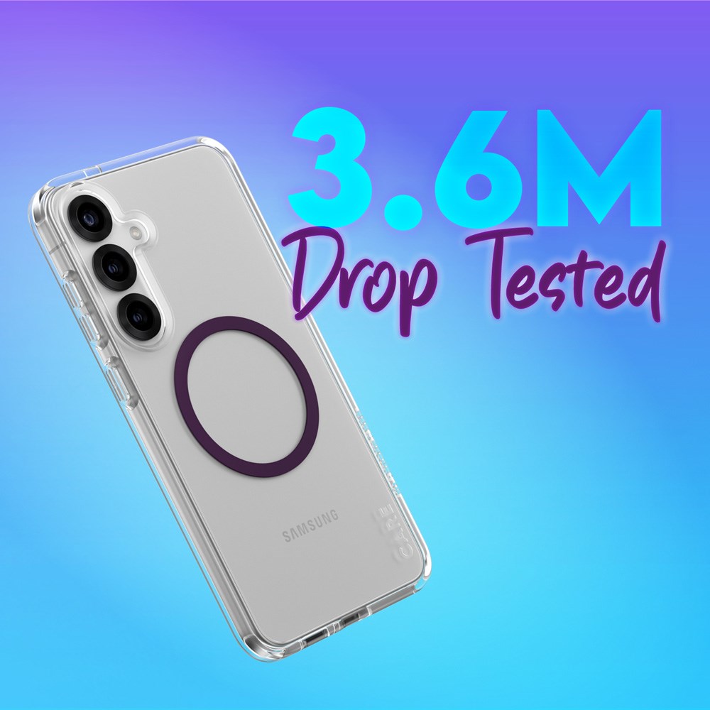 CARE by PanzerGlass Samsung Galaxy S25+ (Plus) FLAGSHIP Urban Combat Cover - Qi Kompatibel - Gennemsigtig / Plum Purple