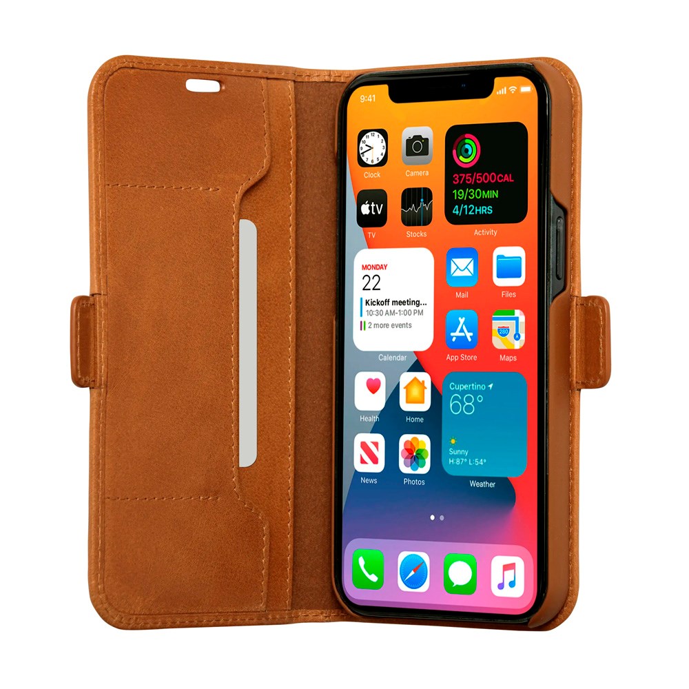 iPhone 12 Pro Max - dbramante1928 Copenhagen Slim Ægte Læder Flip Cover m. Pung - Tan