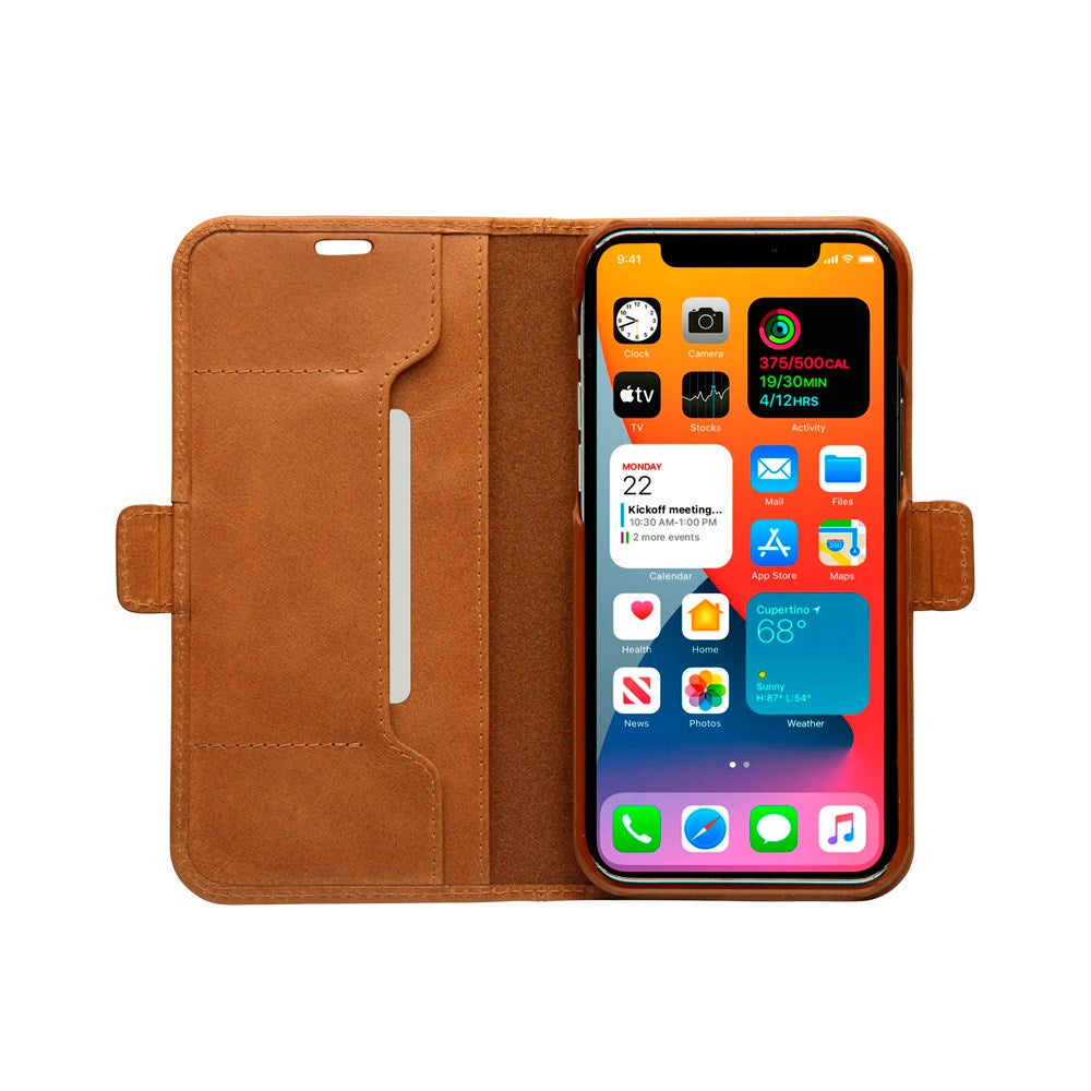 iPhone 12 Pro Max - dbramante1928 Copenhagen Slim Ægte Læder Flip Cover m. Pung - Tan