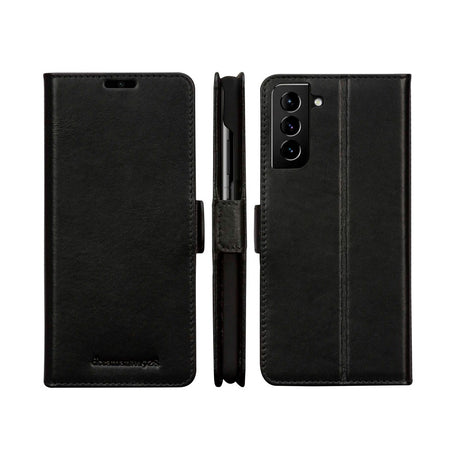 Samsung Galaxy S21 - dbramante1928 Copenhagen Slim Ægte Læder Flip Cover m. Pung - Black