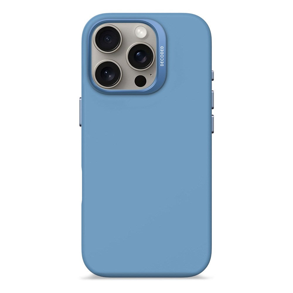 Decoded iPhone 16 Pro AntiMicrobial Silikone Bagside Cover - MagSafe Kompatibel - Air Blue