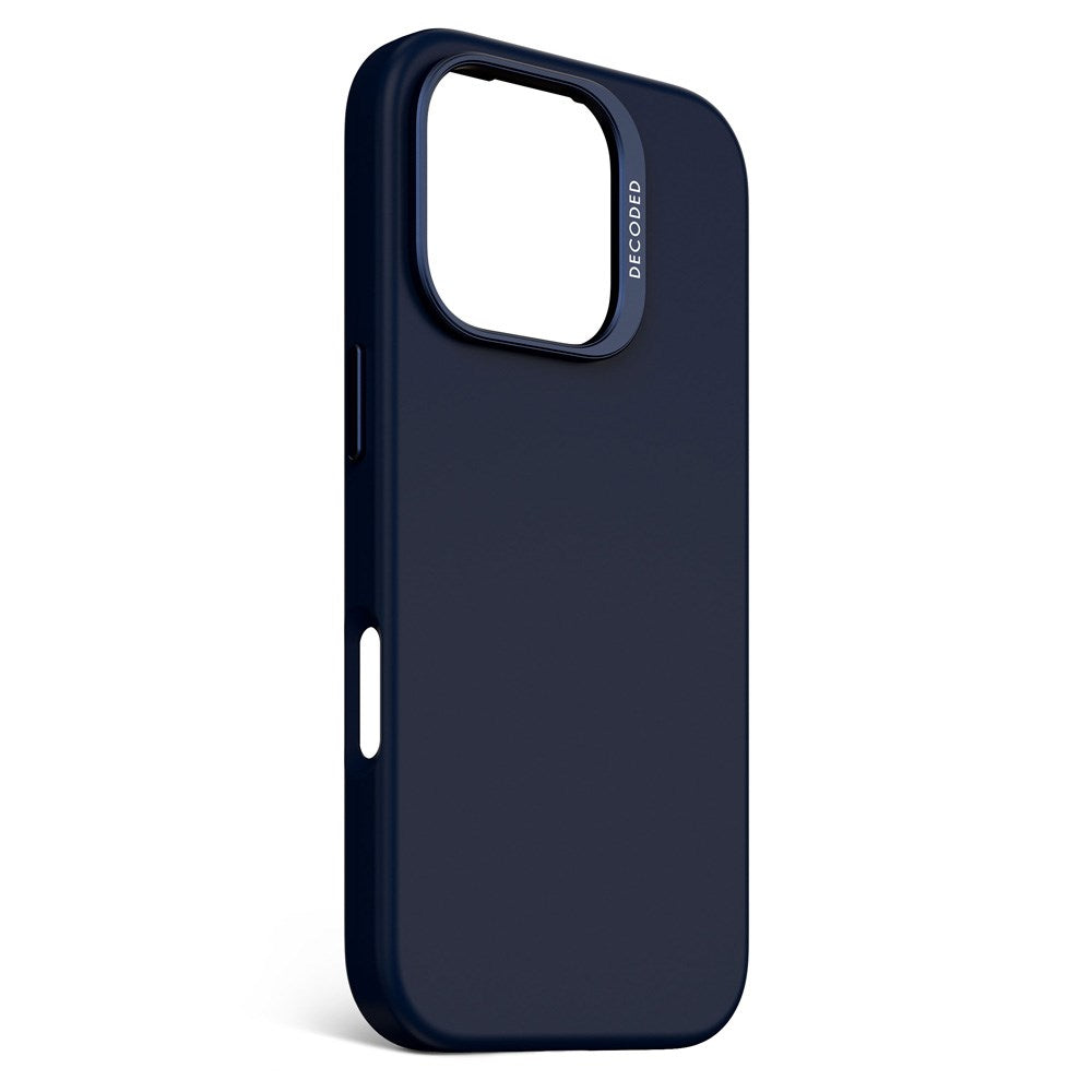 Decoded iPhone 16 Pro AntiMicrobial Silikone Bagside Cover - MagSafe Kompatibel - Blue Print