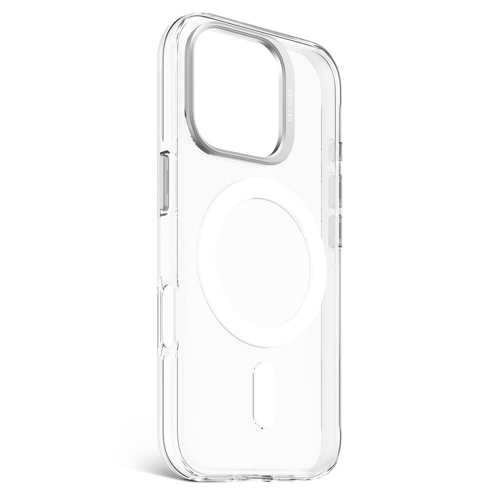 Decoded iPhone 16 Pro Clear Bagside Cover - 100% Genbrugsplast - MagSafe Kompatibel - Gennemsigtig / Mat Sort