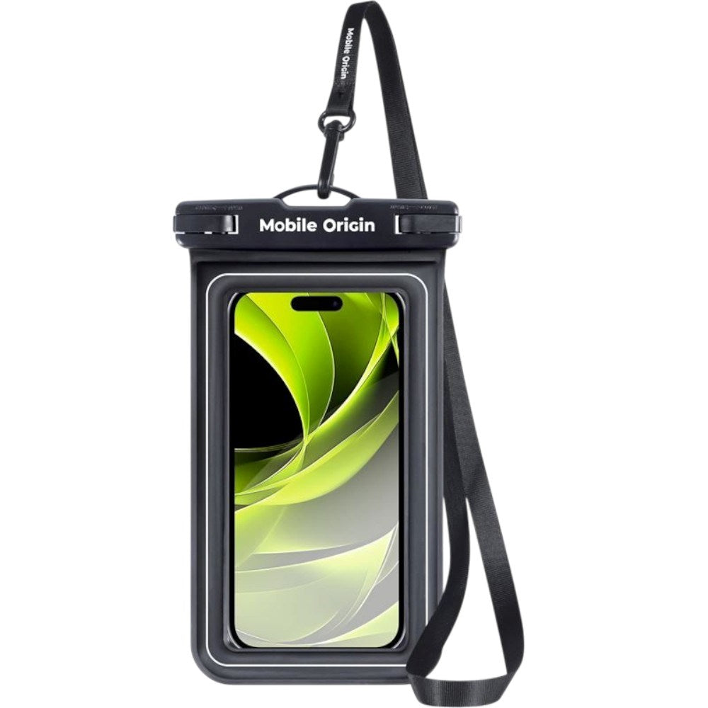 Mobile Origin Universal Waterproof Case Etui - Sort / Gennemsigtig (Maks. Mobil: 6,5")