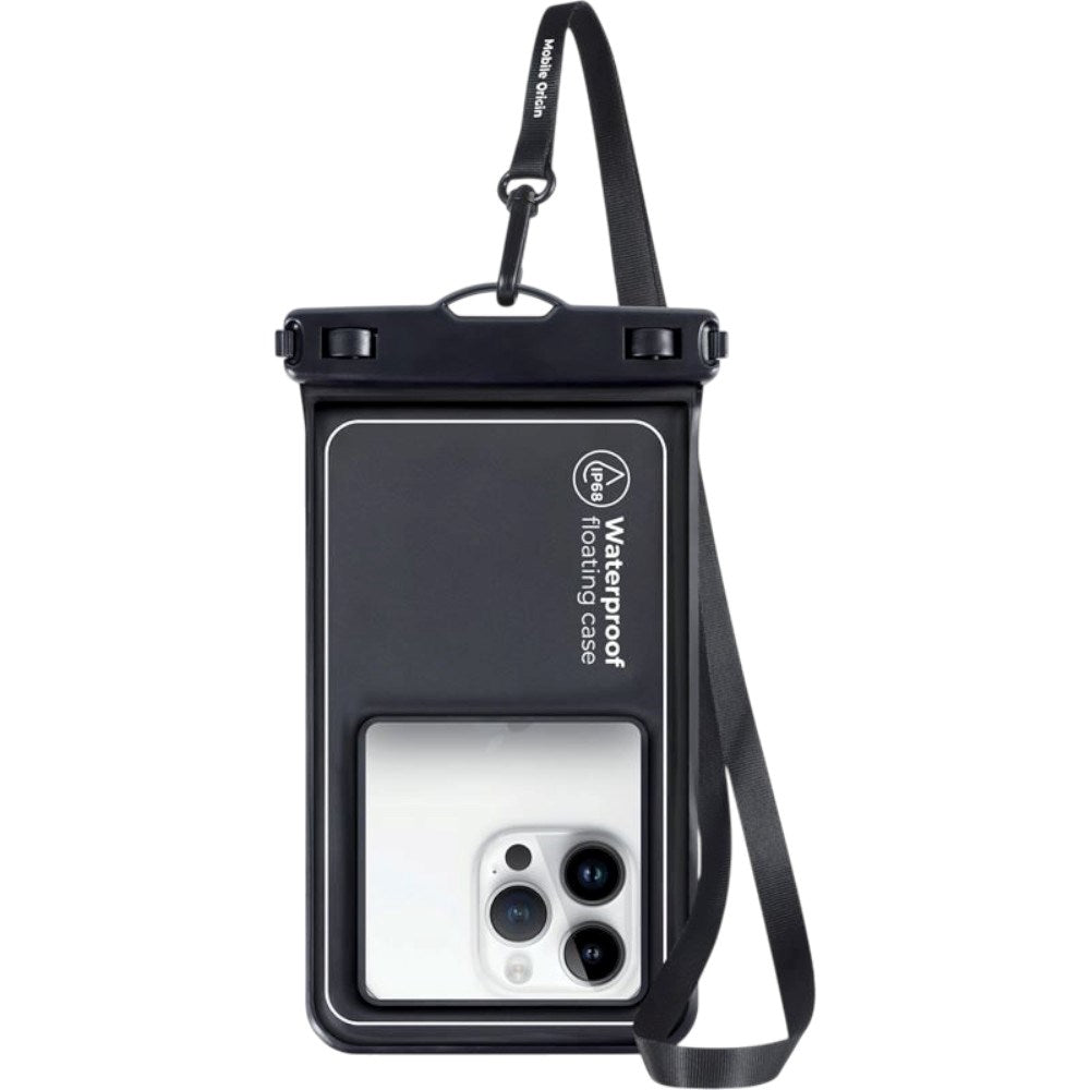 Mobile Origin Universal Waterproof Case Etui - Sort / Gennemsigtig (Maks. Mobil: 6,8")