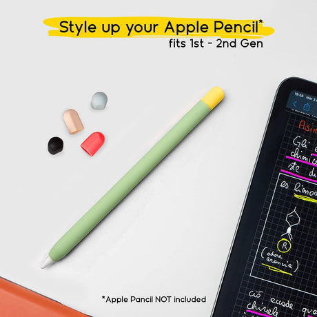 doodroo Apple Pencil 1 & 2 Gen. Silikone Cover m. 5 Farverige ender – Grøn